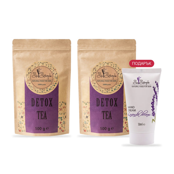 DETOX ПРОМО пакет – 2 х билков чай DETOX + подарък крем за ръце Lavanda Dream